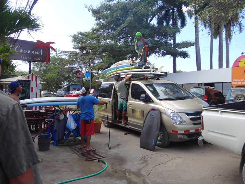 Loading the van from Tamarindo